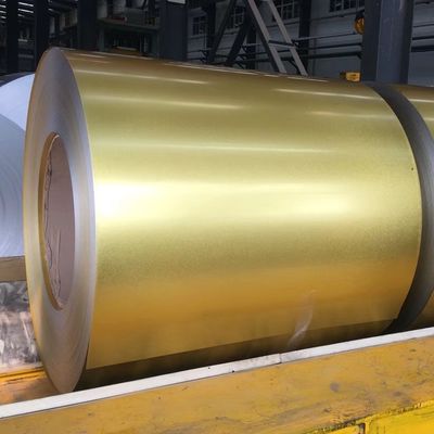 Cor Dourada Impressão anti-dedo AFP AZ70 GL Galvalue 55% ALU-ZINC bobinas de aço cromadas 6+ spangle regular g550 total