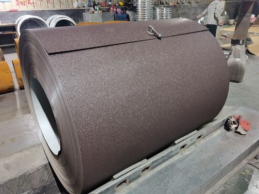Matt Textured Steel Coil RAL8017 PVDF 40 anos Z275 PPGI PPGL AZ150 0,60×1250 HDP Techo de aço galvanizado pintado