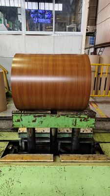 Cor de nozes PPGL HDP Grão de madeira de 30 anos de garantia AZ165 Galvalume Steel Coil Printech Color Coated Coil ASTM A755 A653M